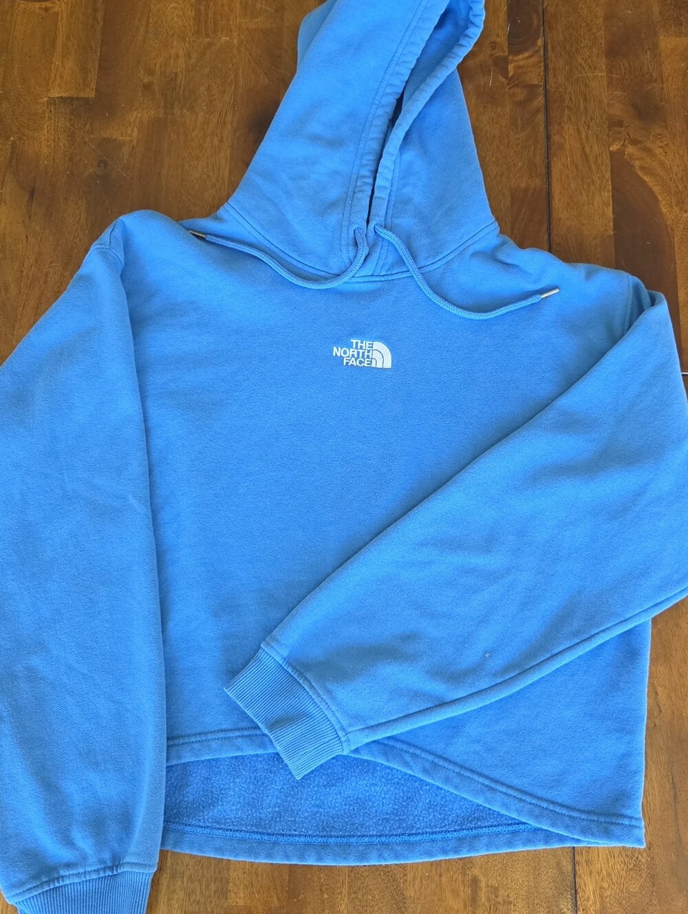 The North Face Bright Blue Hi-Lo Cropped Hoodie